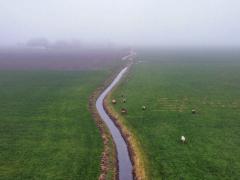 Drone opname van een landbouwgebied bij Genemuiden